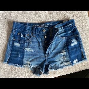 AE distressed jean shorts